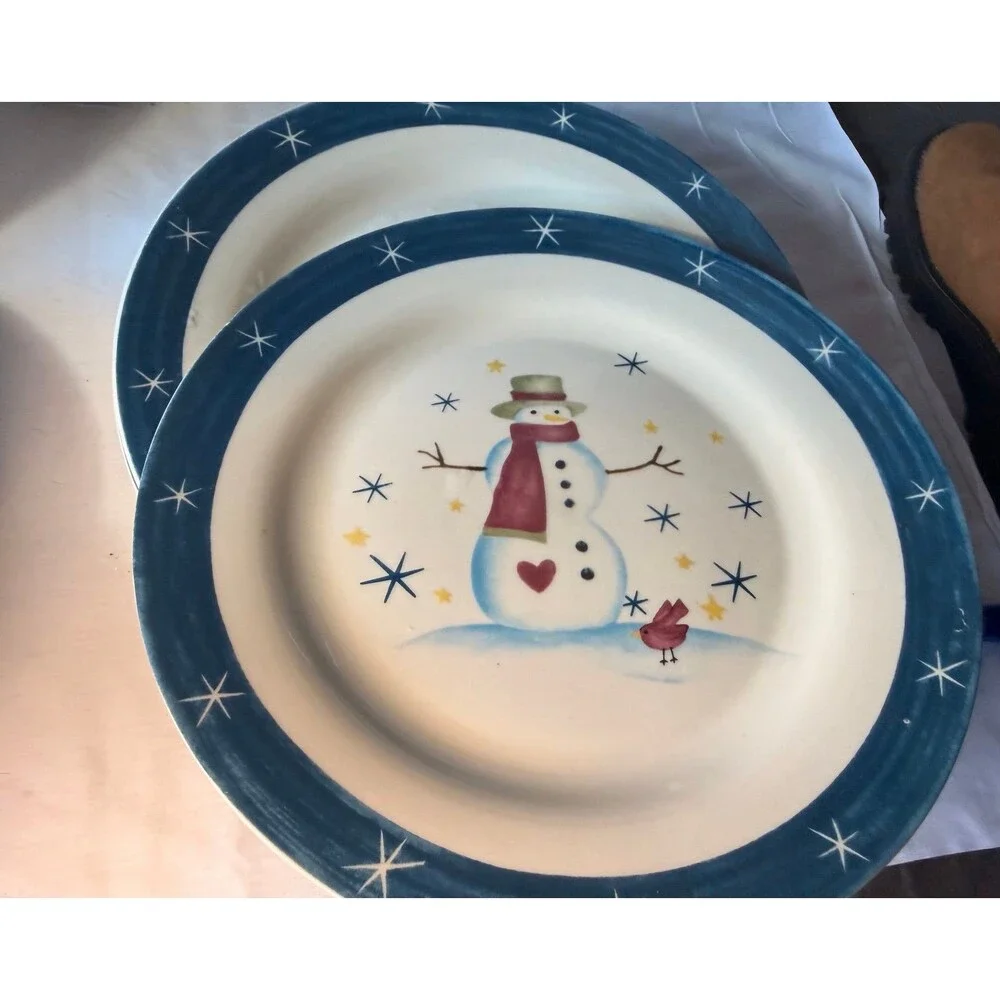 Royal seasons stoneware snowman dinner set